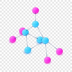 Molecule icon. Isometric illustration of molecule vector icon for web