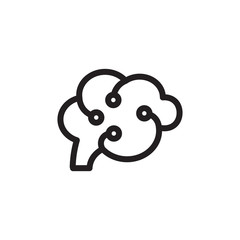 flat line artificial intelligence icon symbol sign, learning machine, logo template, vector, eps 10