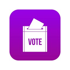 Ballot box icon digital purple for any design isolated on white vector illustration