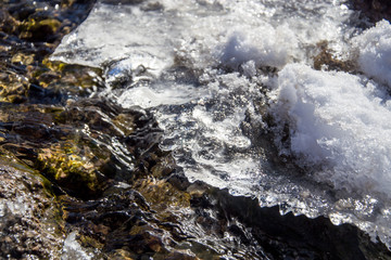 ice covered mountain river