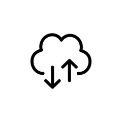 flat line cloud computing icon symbol sign, logo template, vector, eps 10
