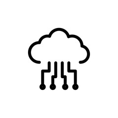 flat line cloud computing icon symbol sign, logo template, vector, eps 10