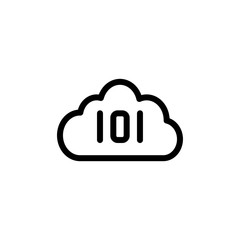 flat line cloud computing icon symbol sign, logo template, vector, eps 10