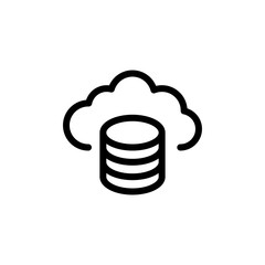 flat line cloud computing icon symbol sign, logo template, vector, eps 10