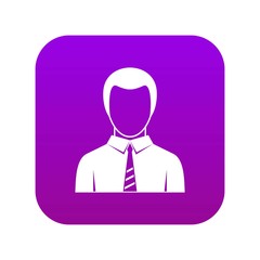 Businessman icon digital purple for any design isolated on white vector illustration