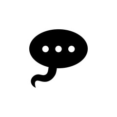 flat bubble chat glyph icon symbol sign, vector, logo template