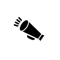 flat megaphone, loudspeaker, broadcasting, glyph icon symbol sign, logo template, vector, eps 10