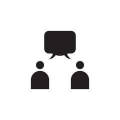 flat conversation, people talk, bubble chat, speech glyph icon symbol sign, logo template, vector, eps 10