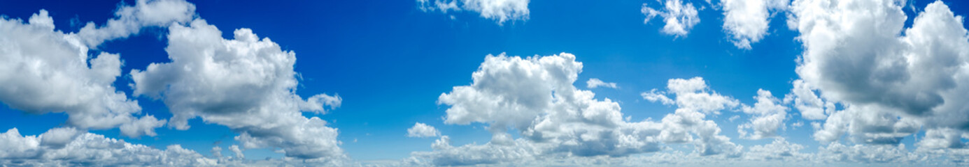 panorama of white clouds in a blue sky