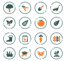 Gardening icons set