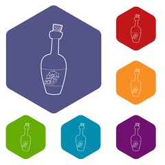 Wine bottle icon. Outline illustration of wine bottle vector icon for web