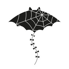 Halloween kite EPS 10. Vector illustration black bat on white background