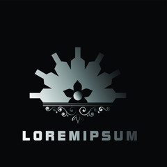 bottle logo icon with flower shape for wine product