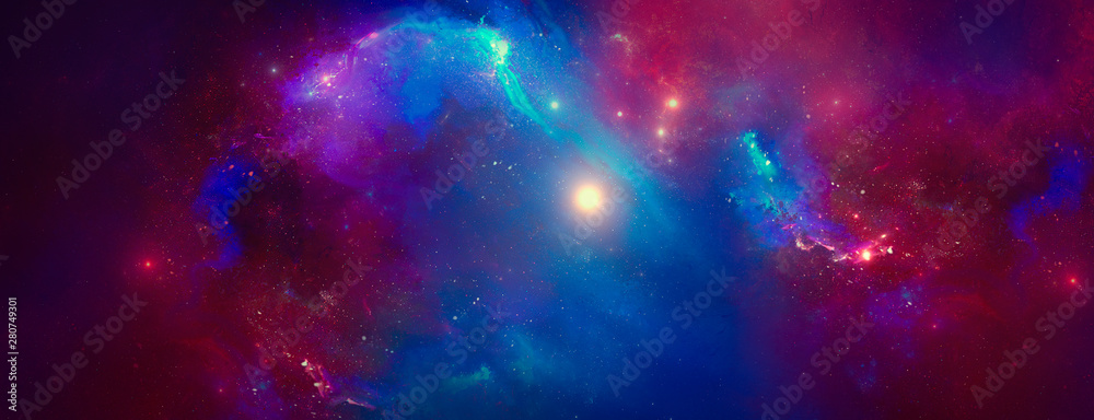 Sticker nebula on a background of outer space