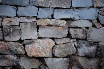 Slate Stone Wall Close Up
