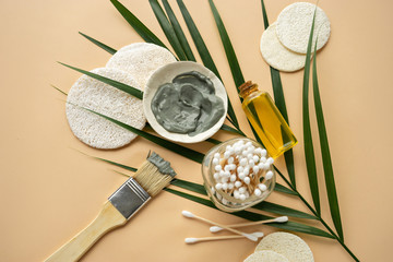 ecological lifestyle concept. homemade face care products