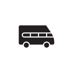 flat glyph bus icon symbol sign, logo template, vector, eps 10