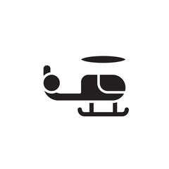 flat glyph helicopter icon symbol sign, logo template, vector, eps 10