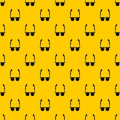 Glasses with black round lenses pattern seamless vector repeat geometric yellow for any design