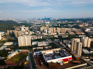 Fototapeta premium Aerial skyline of Nanning in Guangxi province of China