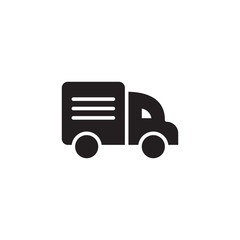 flat black glyph truck icon symbol sign, logo template, vector, eps 10