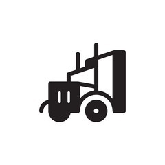 flat black glyph truck icon symbol sign, logo template, vector, eps 10