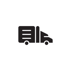 flat black glyph truck icon symbol sign, logo template, vector, eps 10