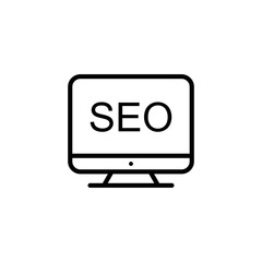 Monitor outline icon illustration isolated vector sign symbol