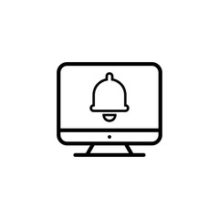 Naklejka premium Monitor outline icon illustration isolated vector sign symbol