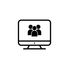 Monitor outline icon illustration isolated vector sign symbol