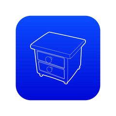 Nightstand icon blue vector isolated on white background