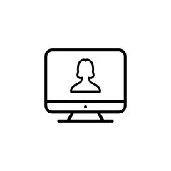 Monitor outline icon illustration isolated vector sign symbol