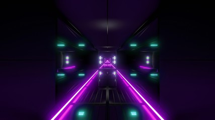 Fototapeta na wymiar futuristic science-fiction tunnel corridor 3d illustration background