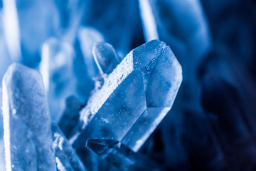 Blue crystal texture and background. Beautiful abstract background.
