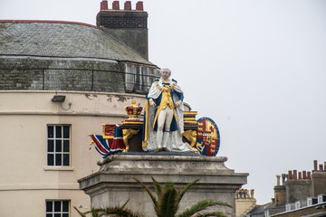 Top of George the third Jubilee statue Weymouth Dorset England...