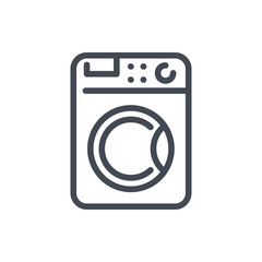 Washer line icon. Washing machine vector outline sign.