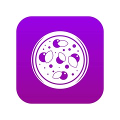 Pizza with greens icon digital purple for any design isolated on white vector illustration