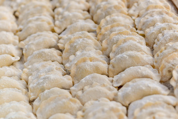 Dumplings on the board prefabricated