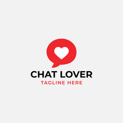Chat lover logo design template vector isolated