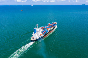 container cargo ship business logistics services import and export international transportation open fright by the sea