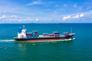 container cargo ship business logistics services import and export international transportation open fright by the sea