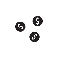 flat coin, earning, pay glyph icon symbol sign, logo template, vector, eps 10