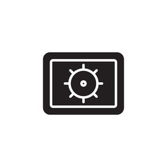 flat safe box glyph icon symbol sign, logo template, vector, eps 10