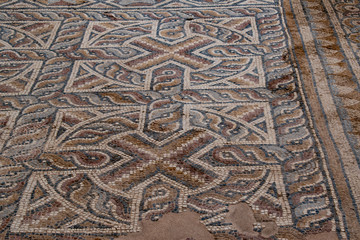 Turkey: the mosaics on the floor of the south nave of the Church of Laodicea, ancient city on the river Lycus, one of the Seven churches of Asia addressed by name in the Book of Revelation