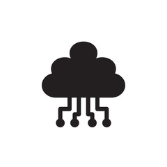 flat glyph black cloud computing trendy icon symbol sign, logo template, vector, eps 10, suitable for web ui