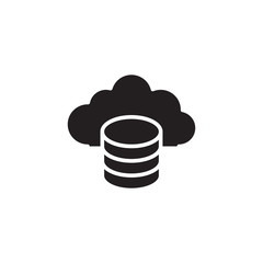 flat glyph black cloud computing trendy icon symbol sign, logo template, vector, eps 10, suitable for web ui