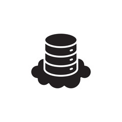 flat glyph data, server, database, web storage icon symbol sign, logo template, vector, eps 10