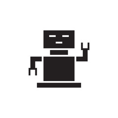 flat glyph robot machine, clip art, cyborg icon symbol sign, logo template, vector, eps 10