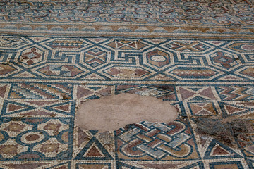 Turkey: the mosaics on the floor of the south nave of the Church of Laodicea, ancient city on the river Lycus, one of the Seven churches of Asia addressed by name in the Book of Revelation