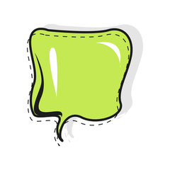 Cartoon pop art speech balloon green color for cartoon